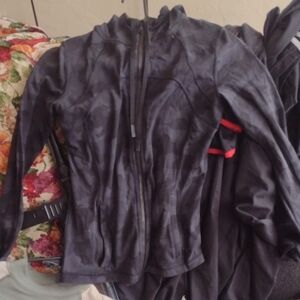 Lululemon stylish Black Camouflage Zip-Up hoodie